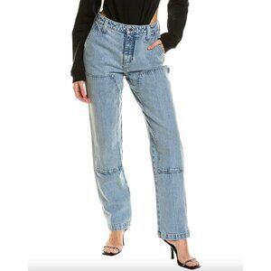 RTA Jaya Straight-leg High-rise Jeans Acid Blue Womens Size 27